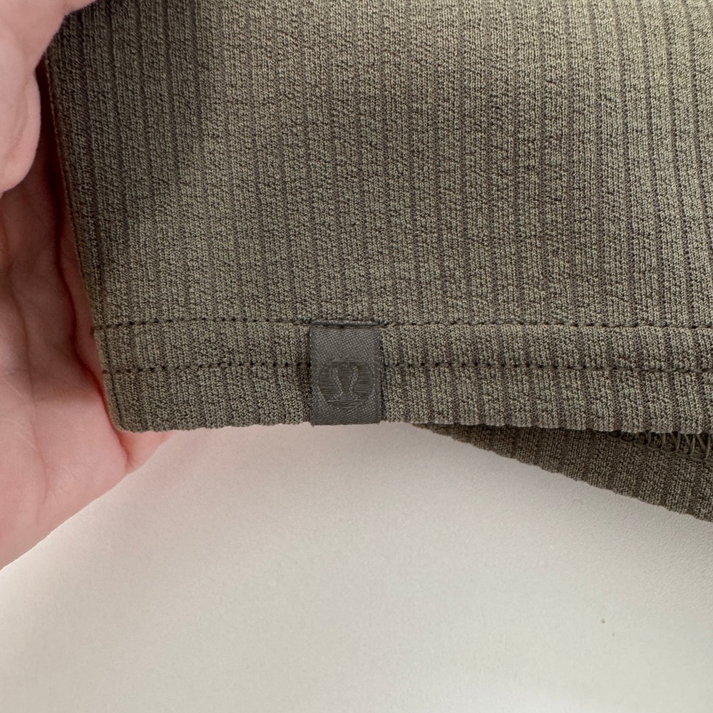 Lululemon Ribbed Softstreme Slim-Fit Tank Dress 8 Green Athleisure Casual Mini - Picture 9 of 10